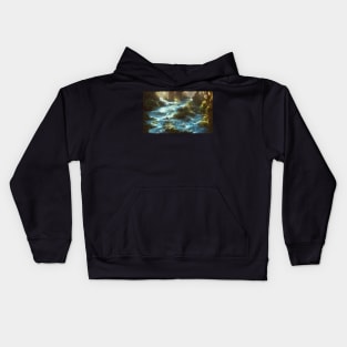 Painting Mountain River Landscape Kids Hoodie